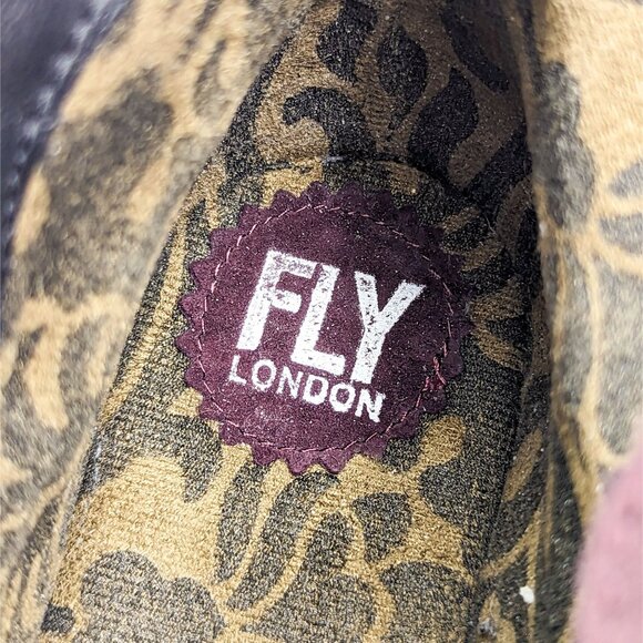 Fly London Lobe Women Boots - Burgundy Leather Wedge 10-10.5US EUR 41 - Picture 10 of 10